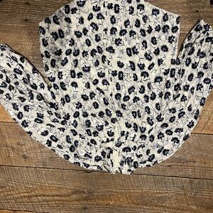 Rebecca Taylor Floral Blouse - Black and White